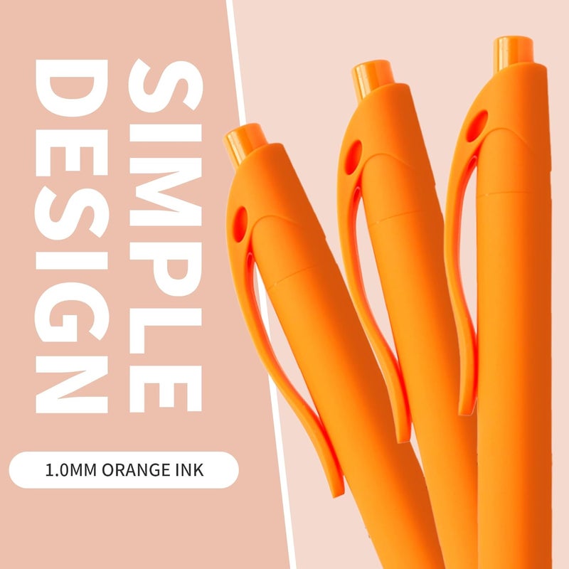 deegtran Pens Bulk, 50 Pack No Bleed Orange Click Pen, Wholesale Retractable Ballpoint Pens, Pens Medium Point, Smooth Ink Pen, 1.0MM Orange Ink - Image 2